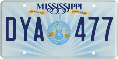 MS license plate DYA477