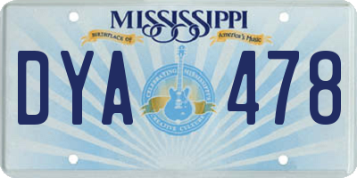 MS license plate DYA478