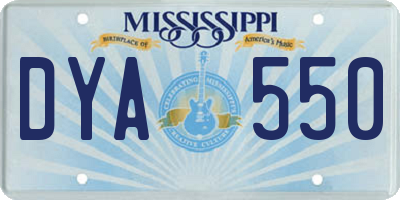 MS license plate DYA550