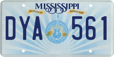 MS license plate DYA561