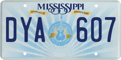 MS license plate DYA607
