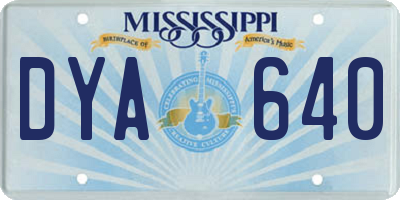 MS license plate DYA640