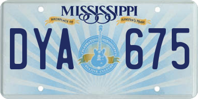 MS license plate DYA675