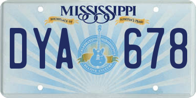 MS license plate DYA678