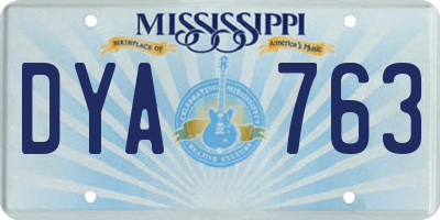 MS license plate DYA763