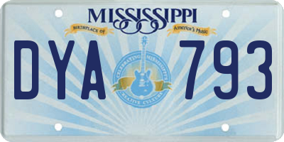 MS license plate DYA793