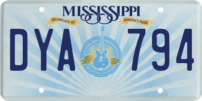 MS license plate DYA794