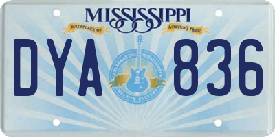 MS license plate DYA836