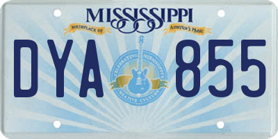 MS license plate DYA855