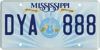 MS license plate DYA888
