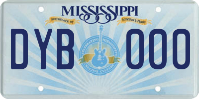 MS license plate DYB000