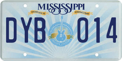 MS license plate DYB014