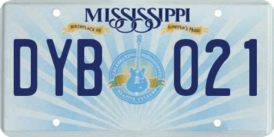MS license plate DYB021
