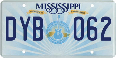 MS license plate DYB062
