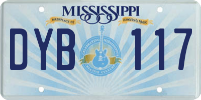 MS license plate DYB117