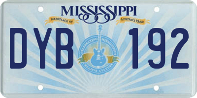MS license plate DYB192
