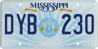 MS license plate DYB230