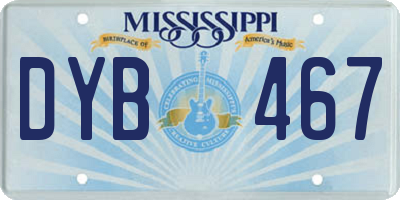 MS license plate DYB467
