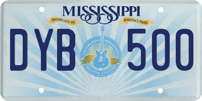 MS license plate DYB500