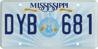 MS license plate DYB681