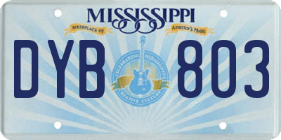 MS license plate DYB803