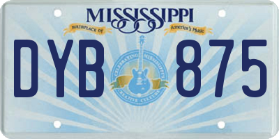 MS license plate DYB875