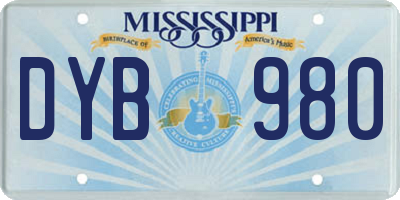 MS license plate DYB980