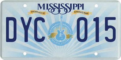 MS license plate DYC015