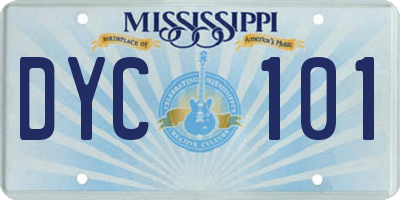 MS license plate DYC101