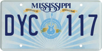 MS license plate DYC117