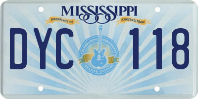MS license plate DYC118