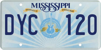 MS license plate DYC120