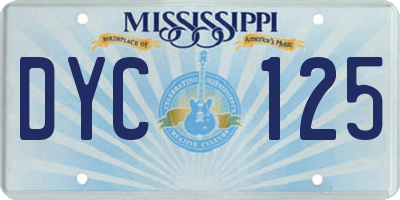 MS license plate DYC125