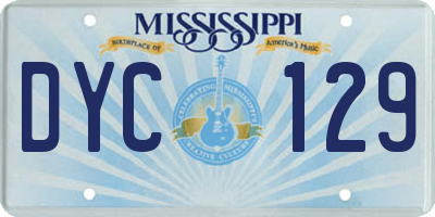 MS license plate DYC129