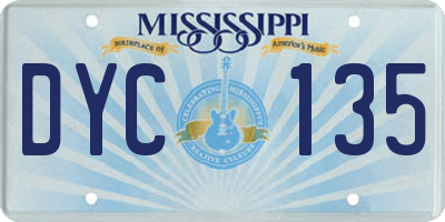 MS license plate DYC135