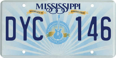 MS license plate DYC146