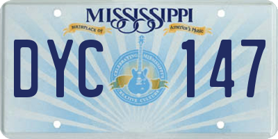 MS license plate DYC147