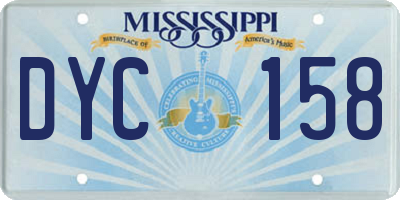 MS license plate DYC158