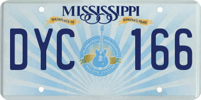 MS license plate DYC166