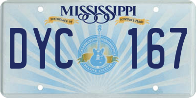 MS license plate DYC167