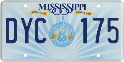 MS license plate DYC175