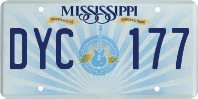 MS license plate DYC177