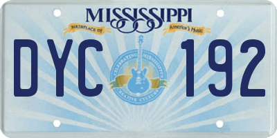 MS license plate DYC192