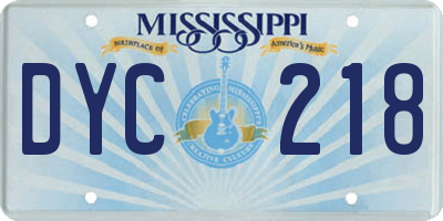 MS license plate DYC218