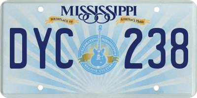 MS license plate DYC238