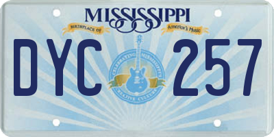 MS license plate DYC257