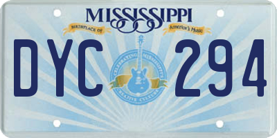 MS license plate DYC294