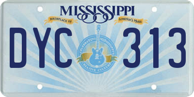 MS license plate DYC313