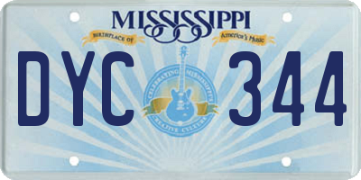 MS license plate DYC344