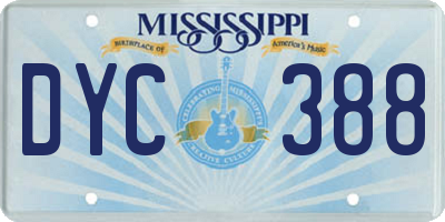 MS license plate DYC388